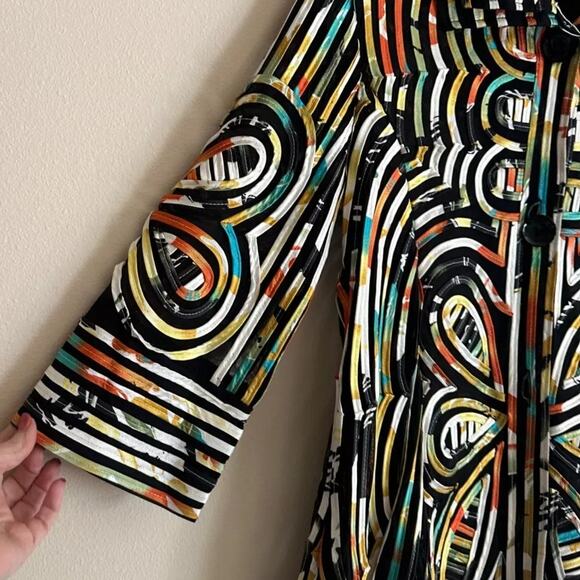 Damee Inc. Butterfly‎ Pattern Swing Jacket/Overblouse Sz L - Picture 6 of 8